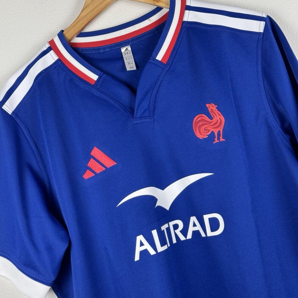 Adidas France Rugby Home Replica Jersey Mens Size XL Blue KF1712 NEW $100 MSRP